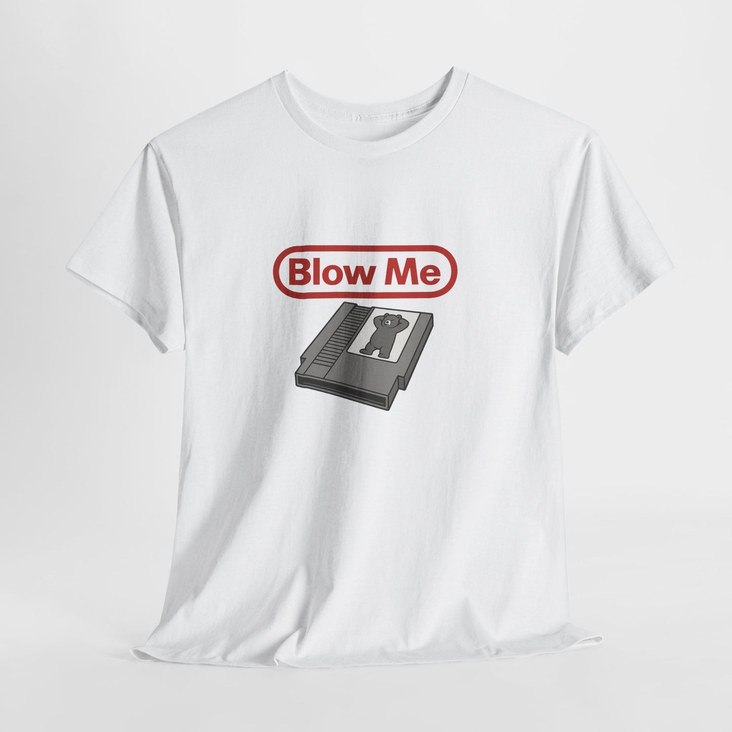 Blow Me Retro Gaming T-Shirt | Funny Vintage NES Cartridge Tee for Bears & Gamers
