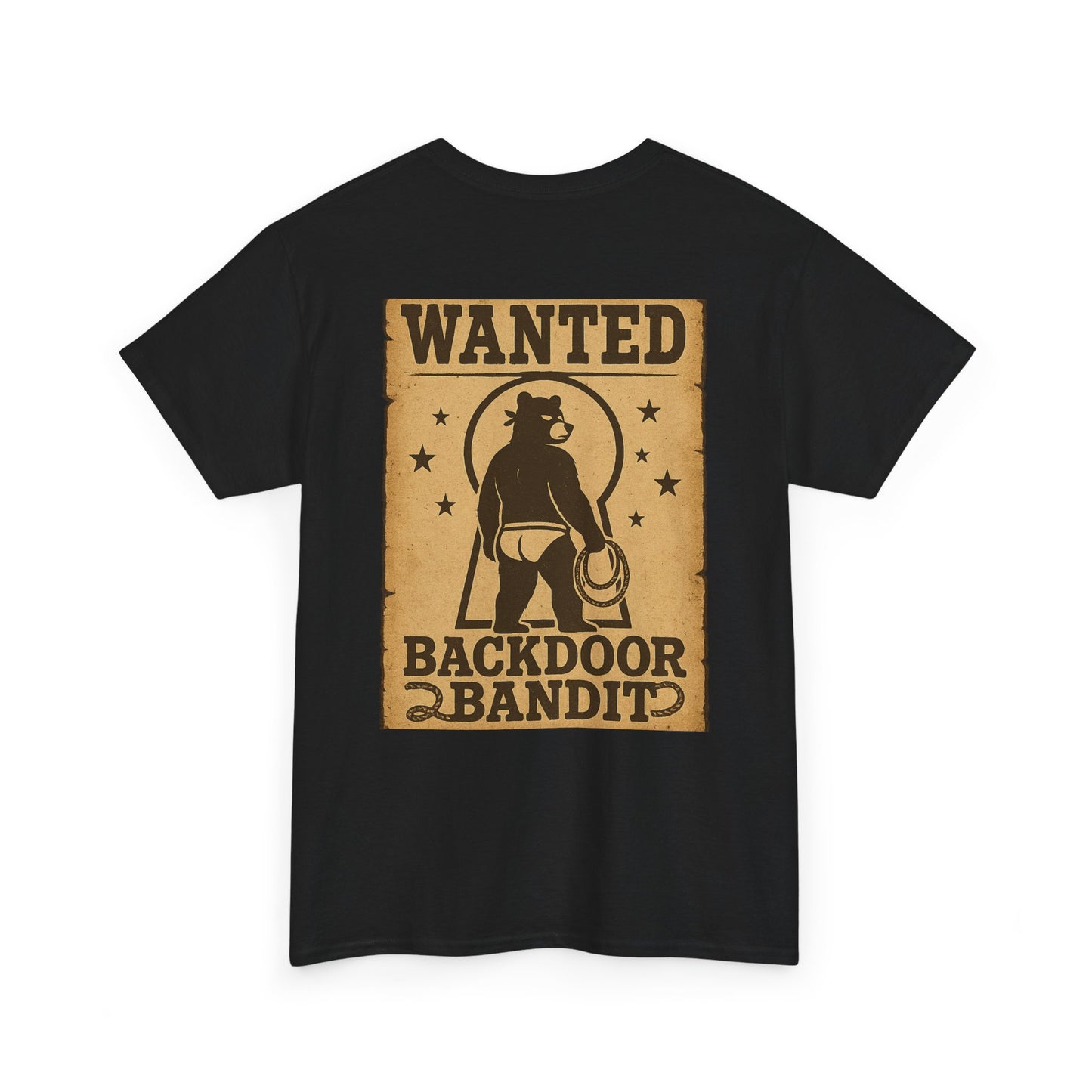 Wanted Backdoor Bandit Tee, Funny Unisex T-Shirt, Vintage Style Graphic Tee, Casual Everyday Wear, Gift for Him/Her