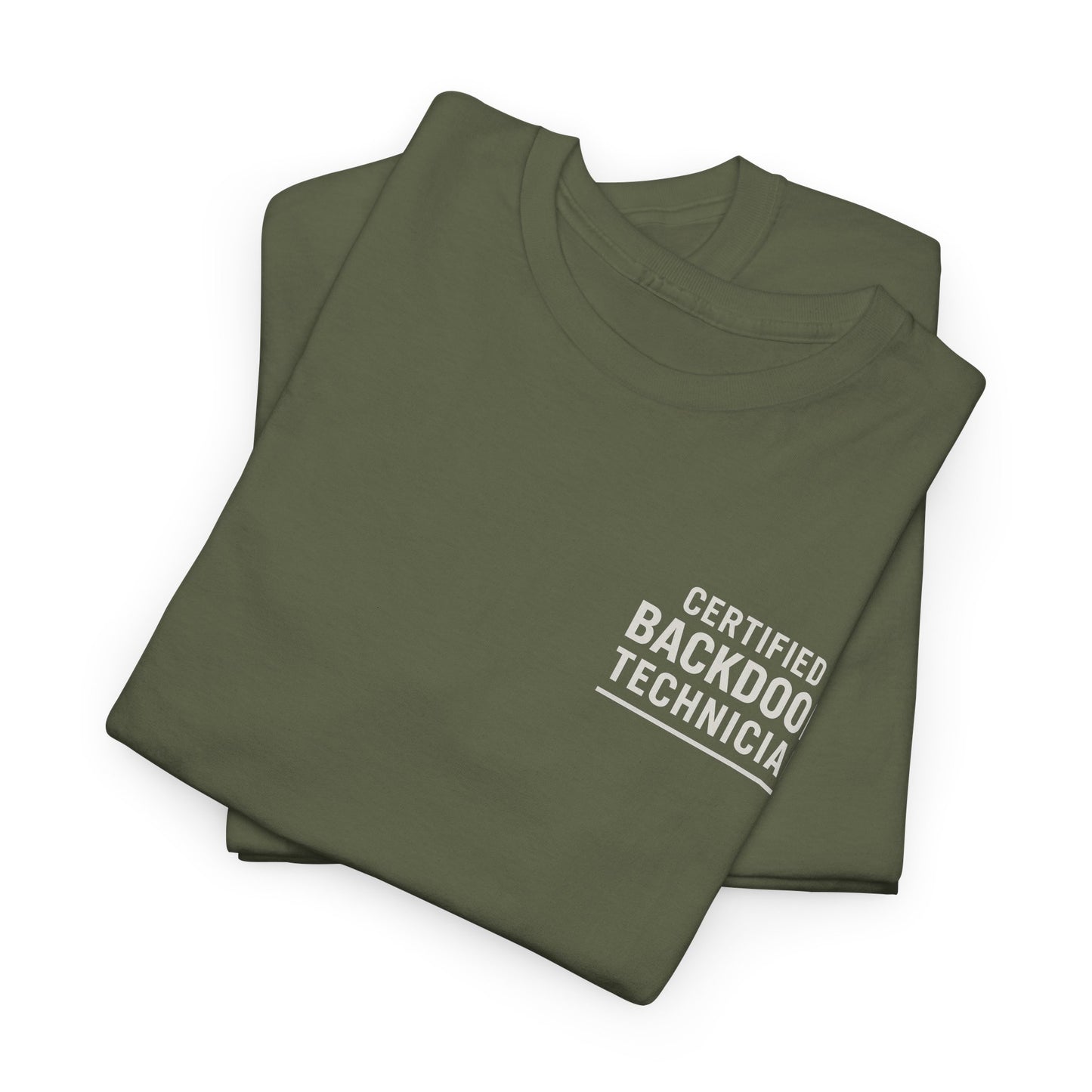 Certified Backdoor Technician Unisex Heavy Cotton Tee, Funny Tech Shirt, Gift for IT Professionals, Casual Wear, Geeky T-Shirt