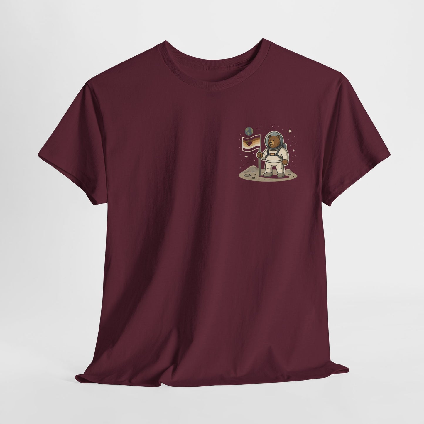 Retro Space Bear on the Moon Tee