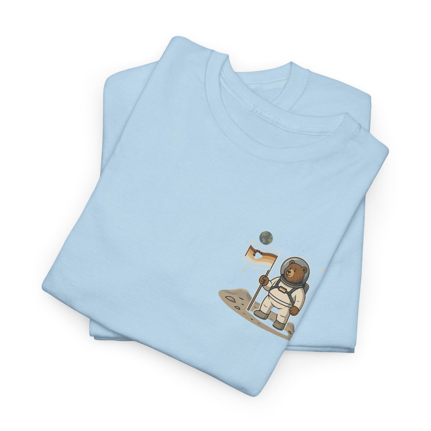 Retro Space Bear on the Moon Tee