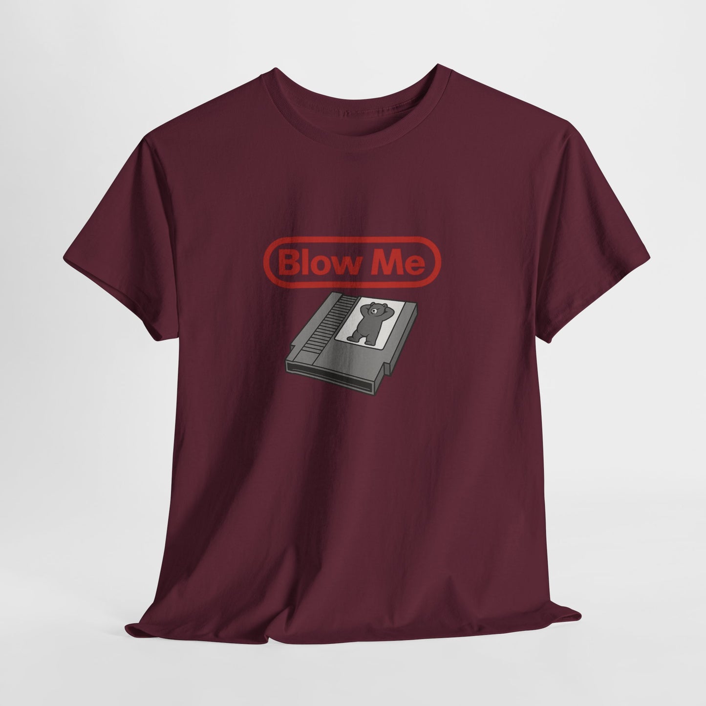 Blow Me Retro Gaming T-Shirt | Funny Vintage NES Cartridge Tee for Bears & Gamers