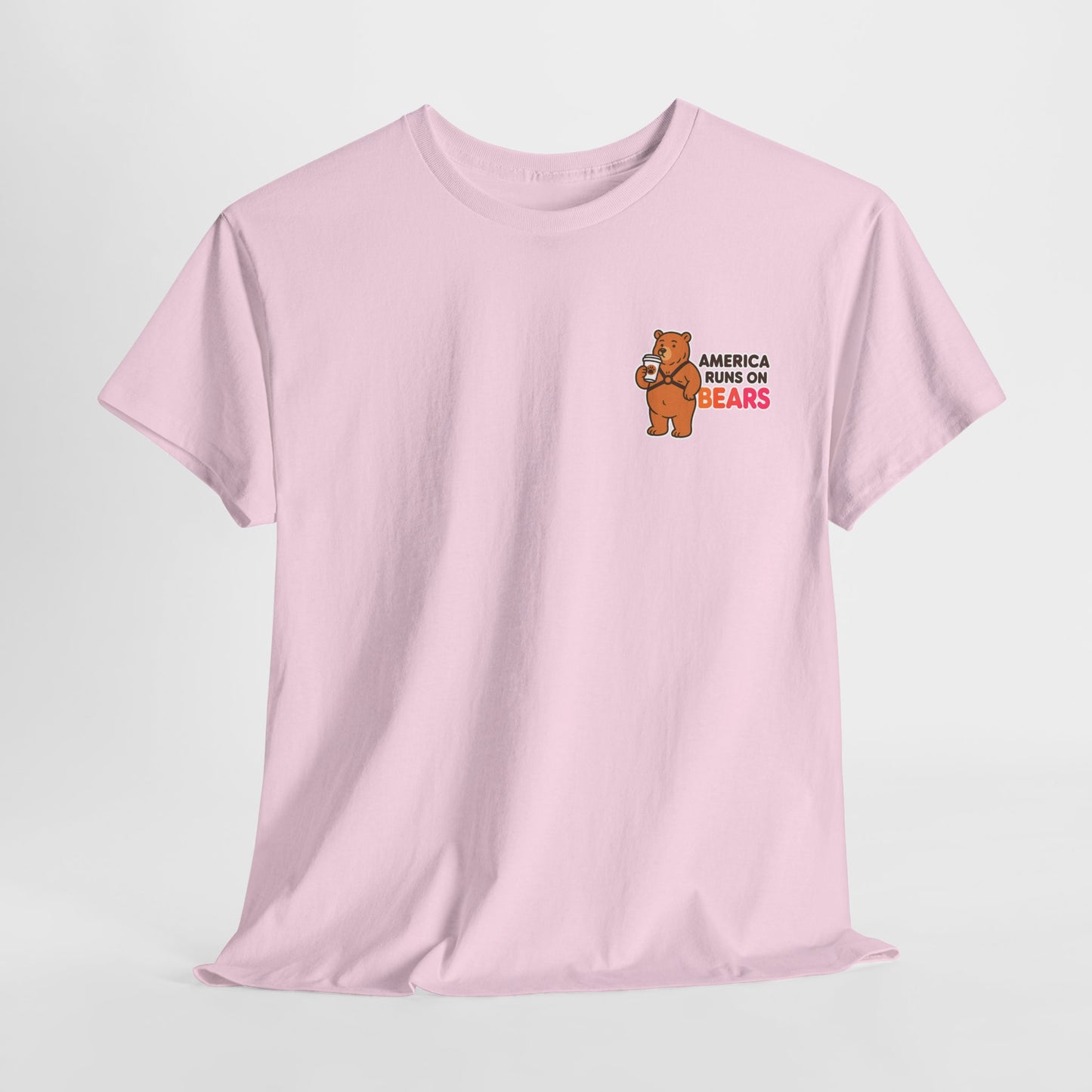 America Runs on Bears T-Shirt β Funny Gay Bear Coffee Parody Tee