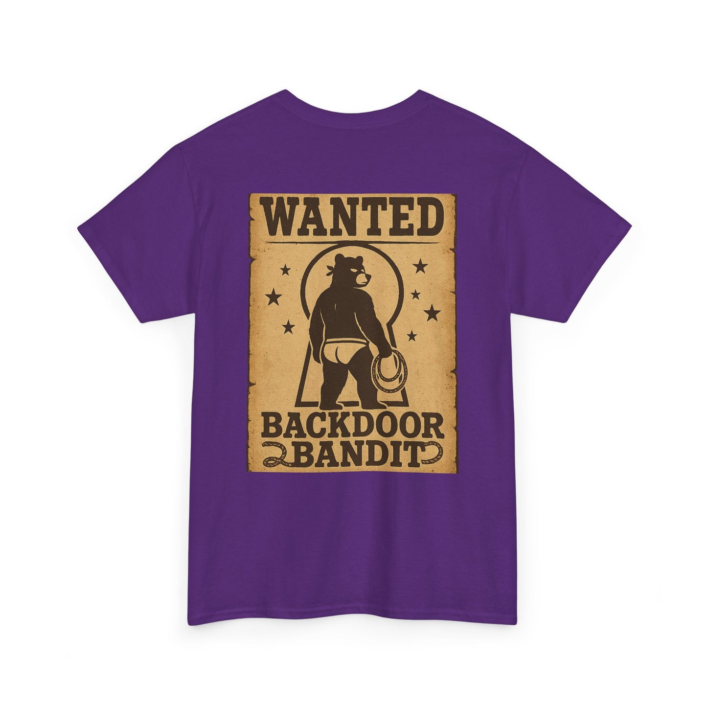 Wanted Backdoor Bandit Tee, Funny Unisex T-Shirt, Vintage Style Graphic Tee, Casual Everyday Wear, Gift for Him/Her