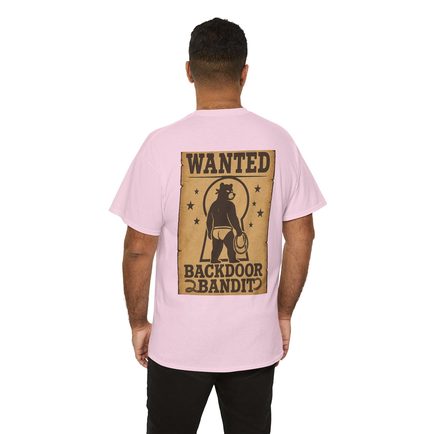 Wanted Backdoor Bandit Tee, Funny Unisex T-Shirt, Vintage Style Graphic Tee, Casual Everyday Wear, Gift for Him/Her