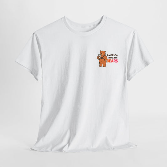 America Runs on Bears T-Shirt – Funny Gay Bear Coffee Parody Tee