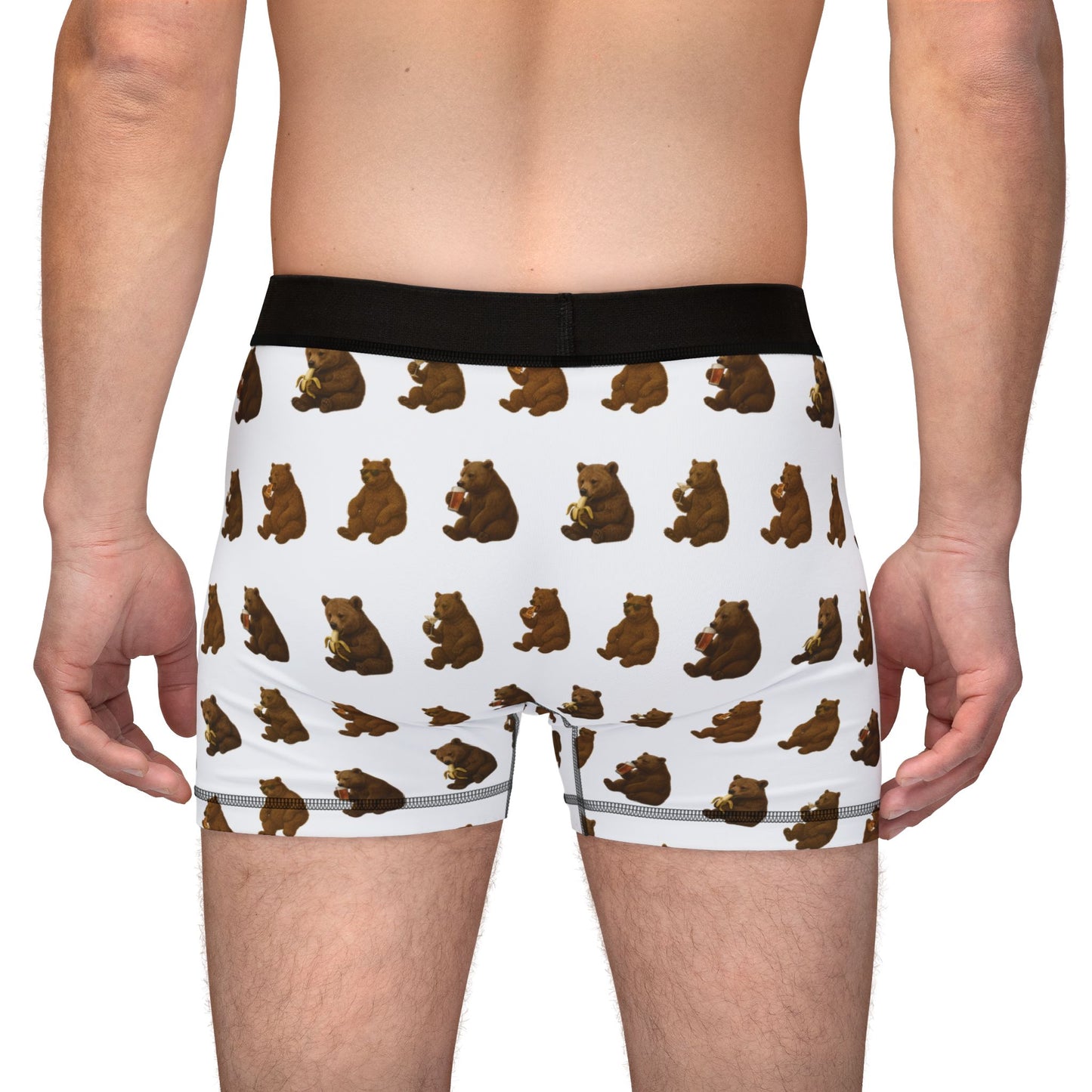 Playful Bear Pattern Boxer Briefs
