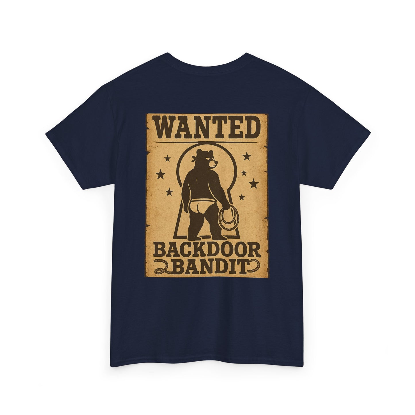 Wanted Backdoor Bandit Tee, Funny Unisex T-Shirt, Vintage Style Graphic Tee, Casual Everyday Wear, Gift for Him/Her