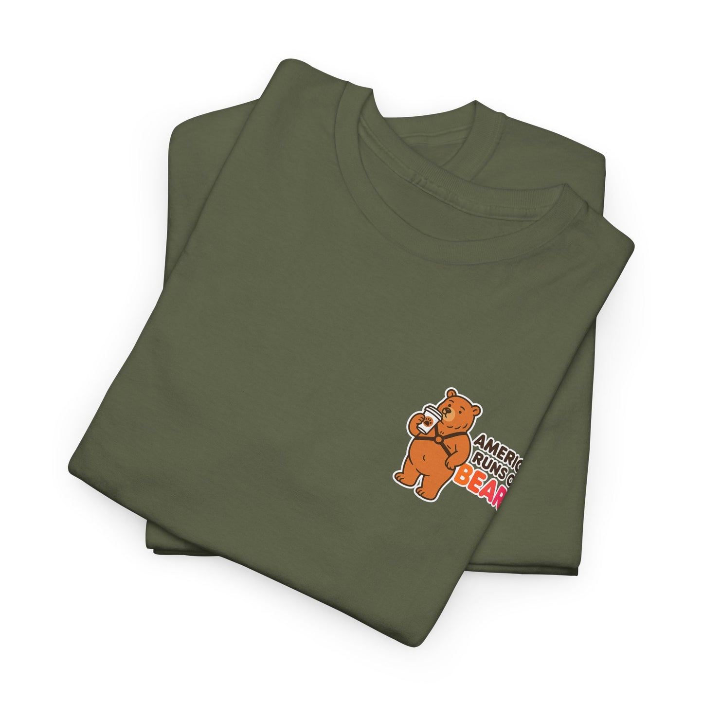 America Runs on Bears T-Shirt β Funny Gay Bear Coffee Parody Tee