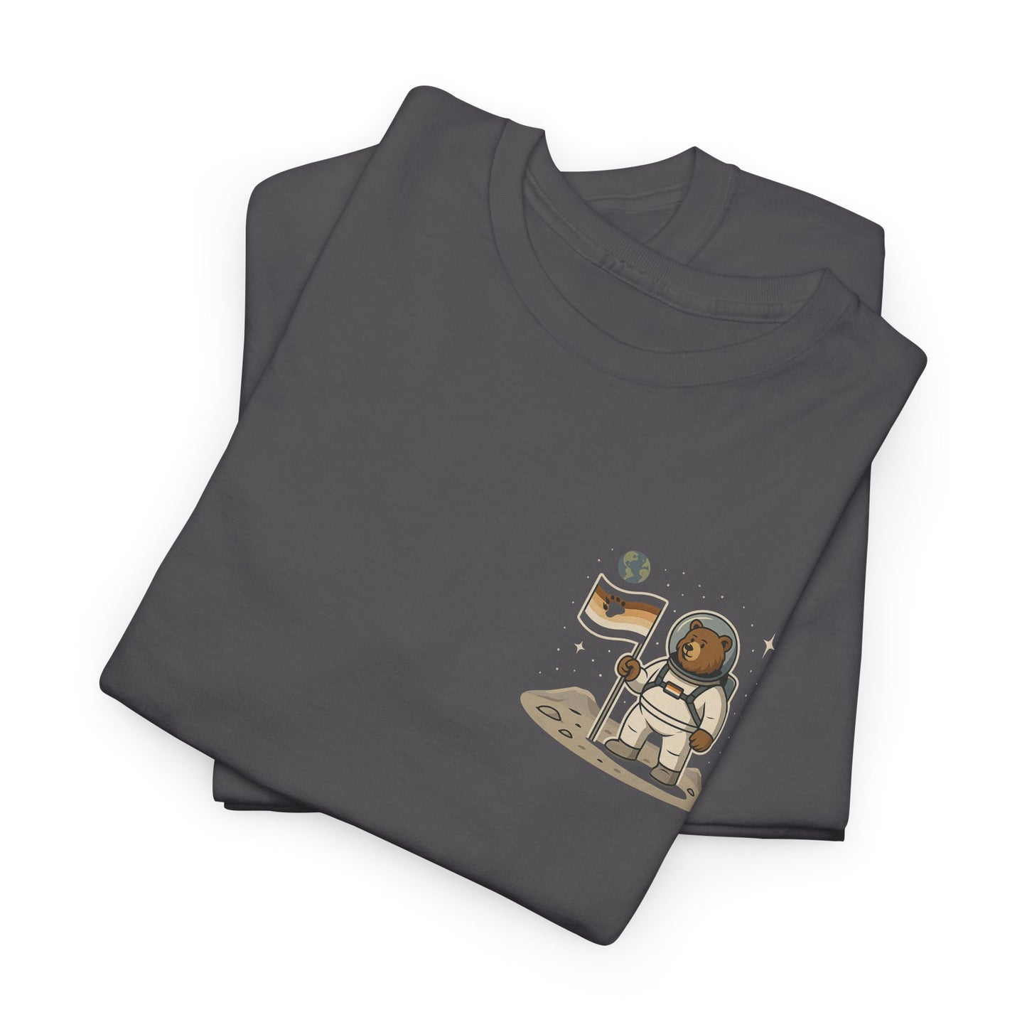 Retro Space Bear on the Moon Tee