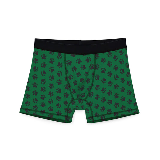Green & Bear Paw Print Boxer Briefs – Bold & Comfortable Men’s Underwear