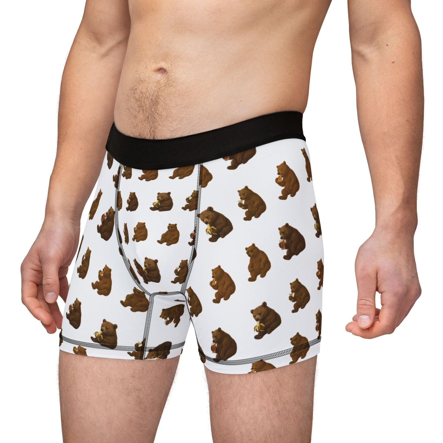 Playful Bear Pattern Boxer Briefs