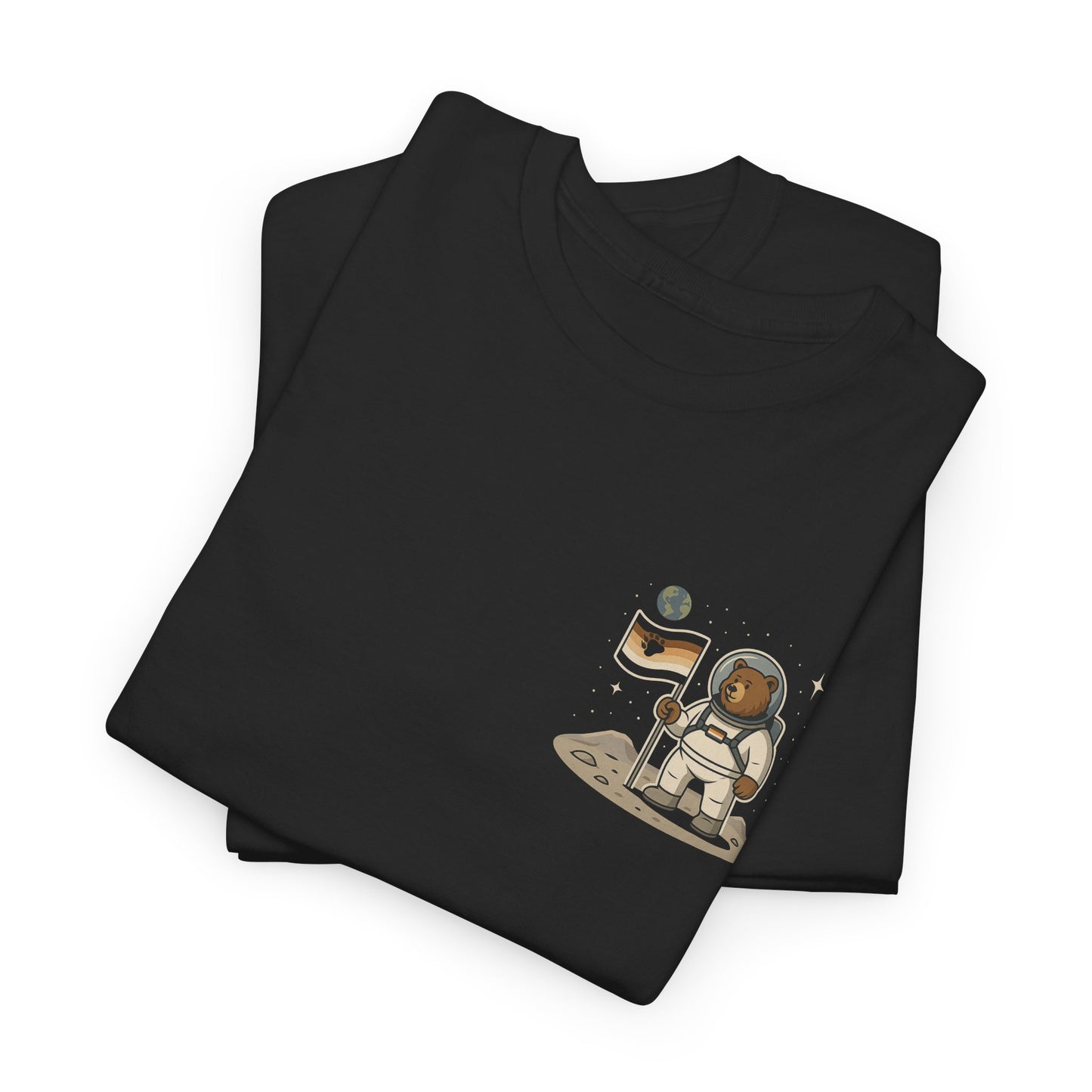 Retro Space Bear on the Moon Tee