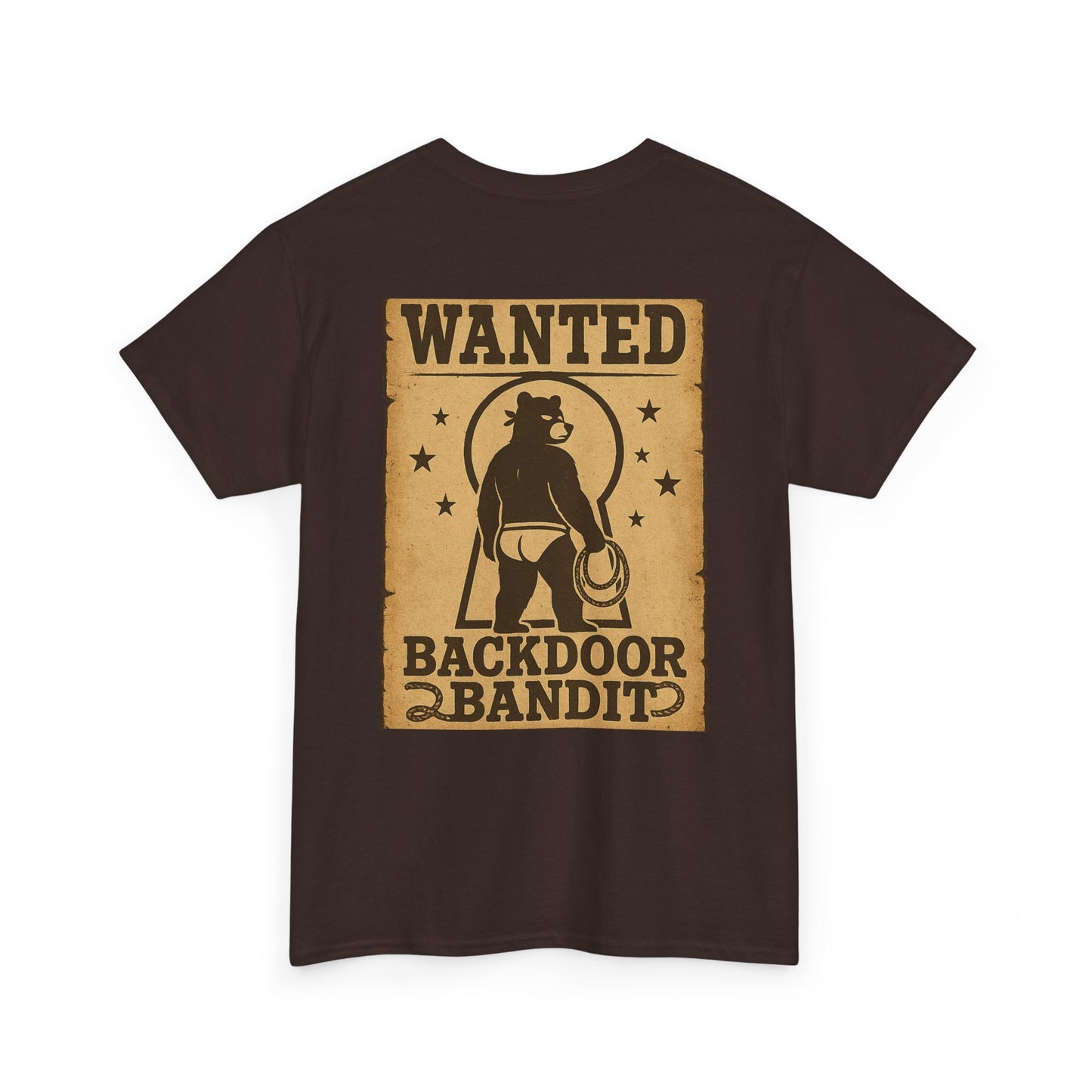 Wanted Backdoor Bandit Tee, Funny Unisex T-Shirt, Vintage Style Graphic Tee, Casual Everyday Wear, Gift for Him/Her