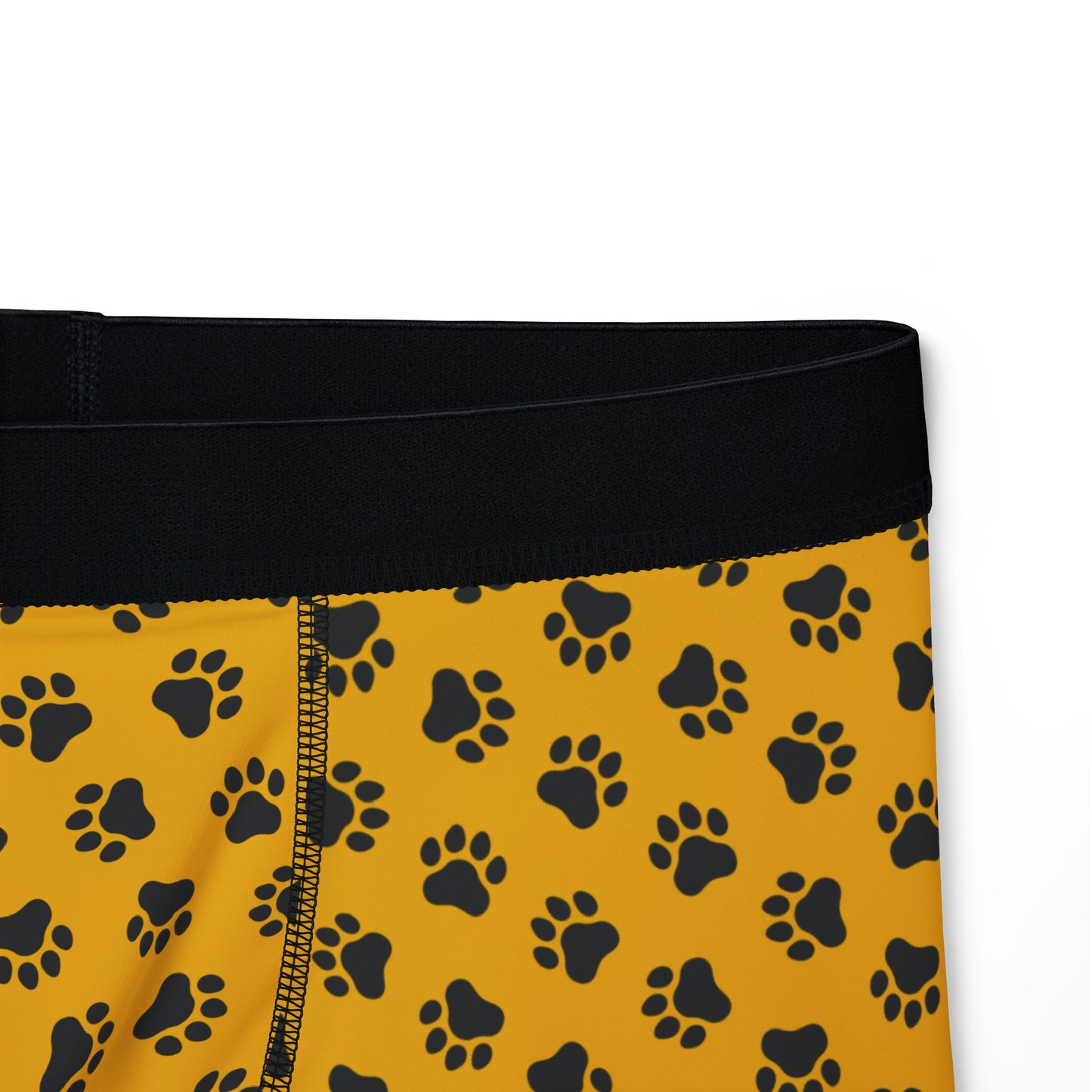 Yellow & Bear Paw Print Boxer Briefs – Bold & Comfortable Men’s Underwear
