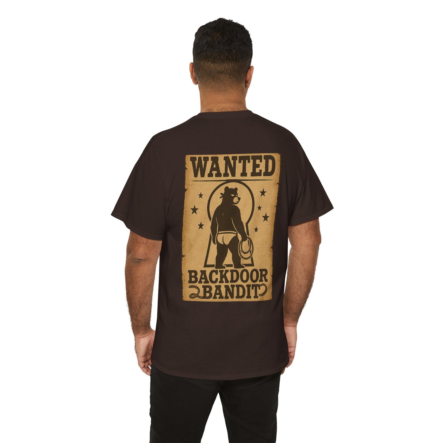 Wanted Backdoor Bandit Tee, Funny Unisex T-Shirt, Vintage Style Graphic Tee, Casual Everyday Wear, Gift for Him/Her