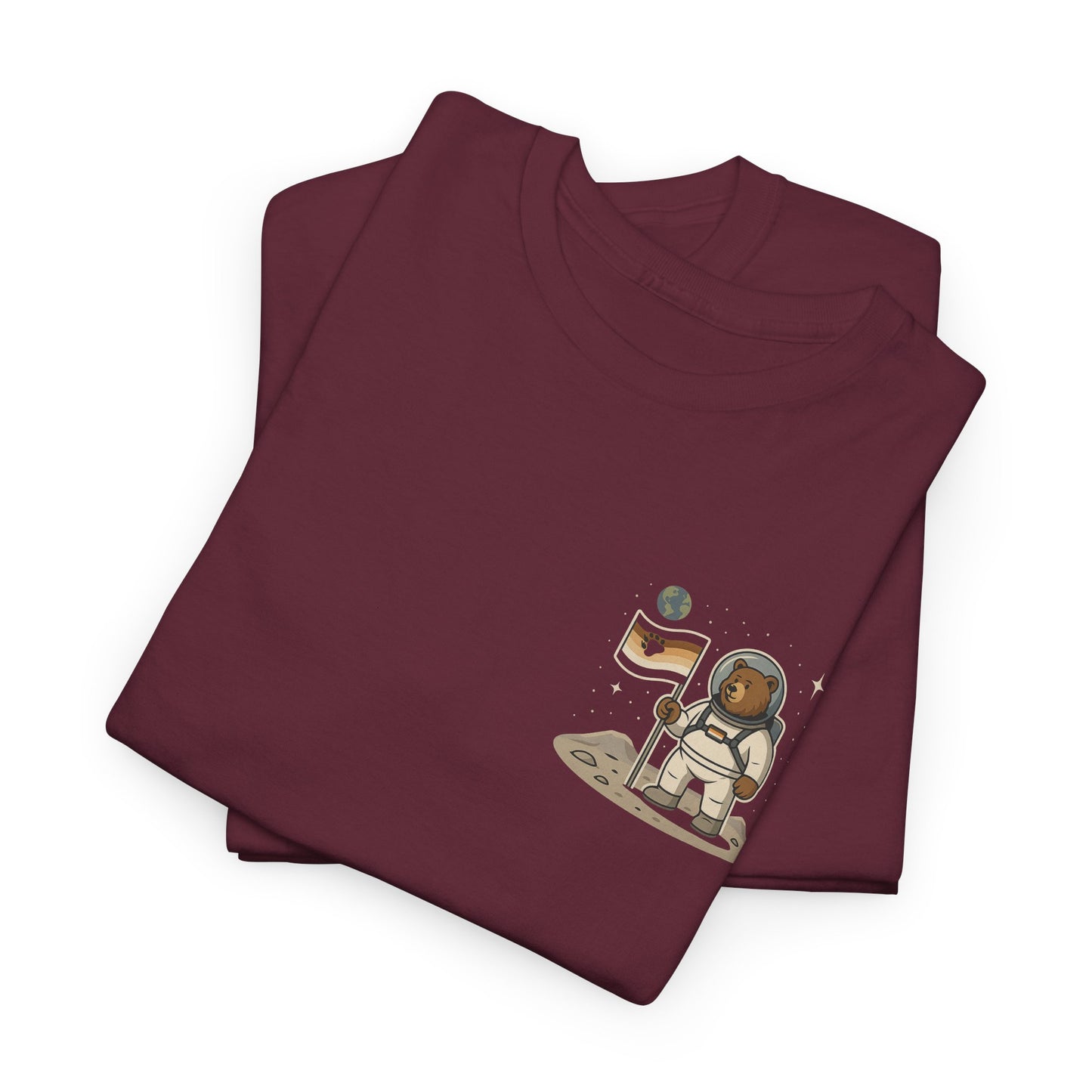 Retro Space Bear on the Moon Tee