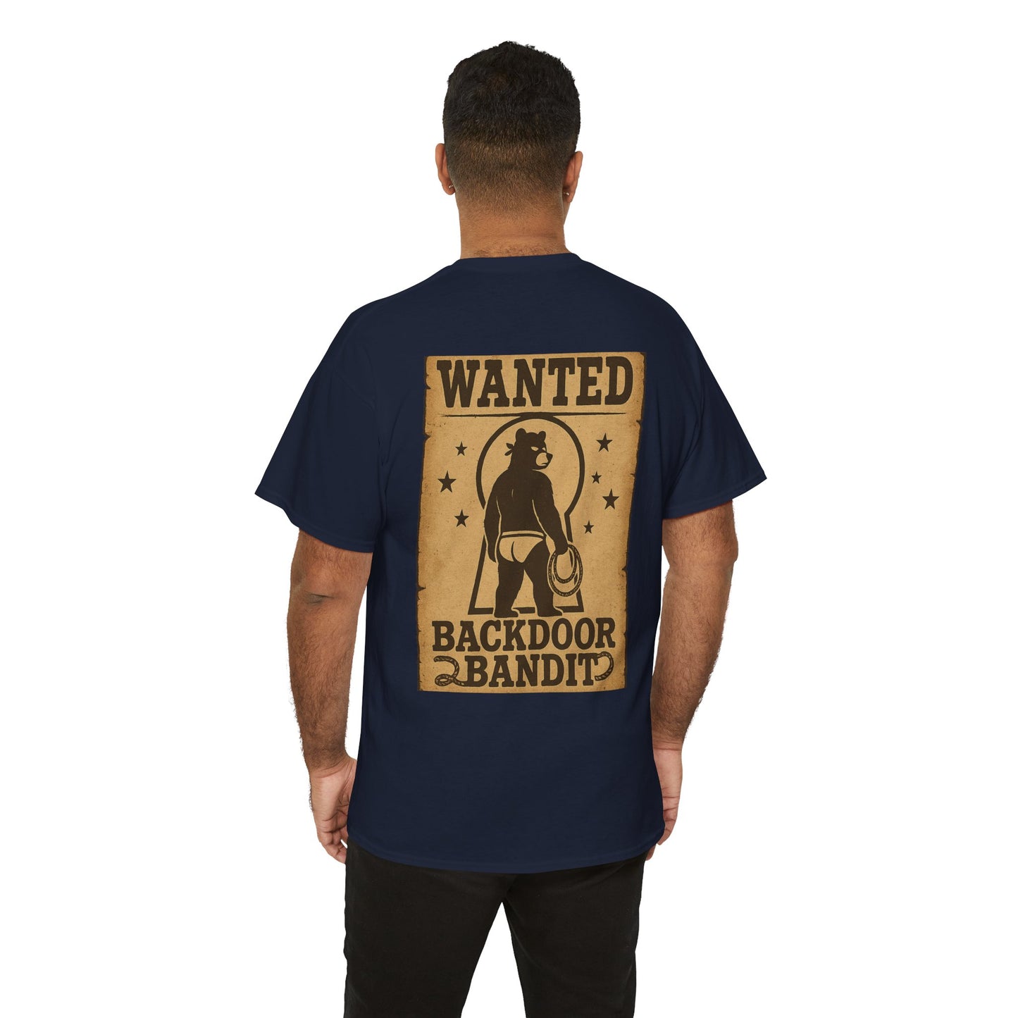 Wanted Backdoor Bandit Tee, Funny Unisex T-Shirt, Vintage Style Graphic Tee, Casual Everyday Wear, Gift for Him/Her
