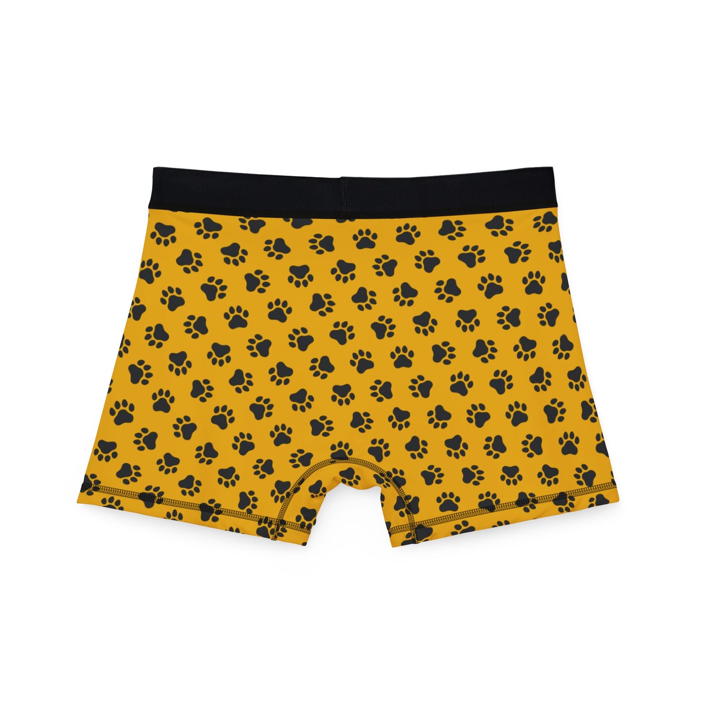 Yellow & Bear Paw Print Boxer Briefs – Bold & Comfortable Men’s Underwear