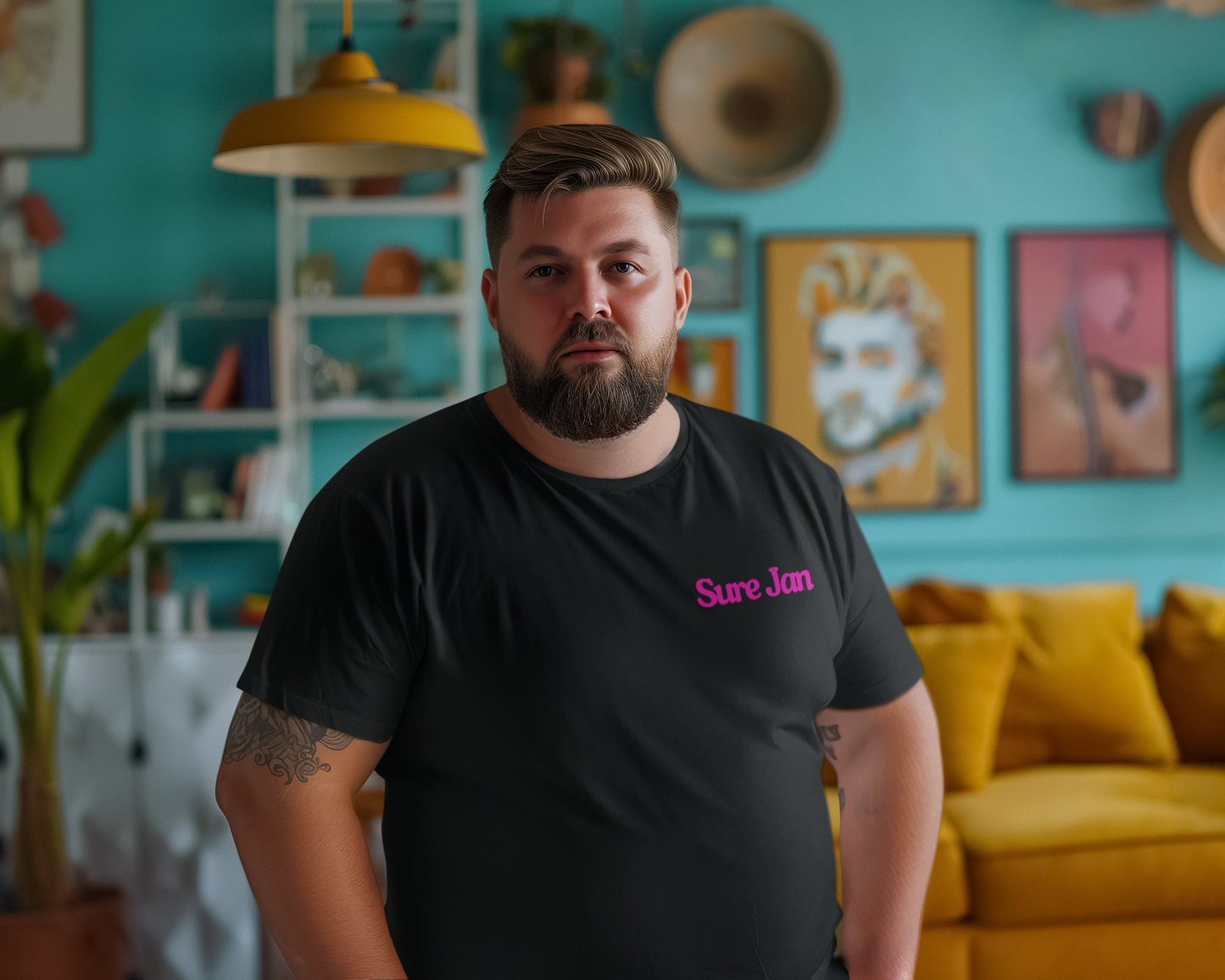 “Sure Jan” T-Shirt – Funny Gay Bear Shirt, LGBT Sass Tee, Meme Pride Apparel (S–6XL)