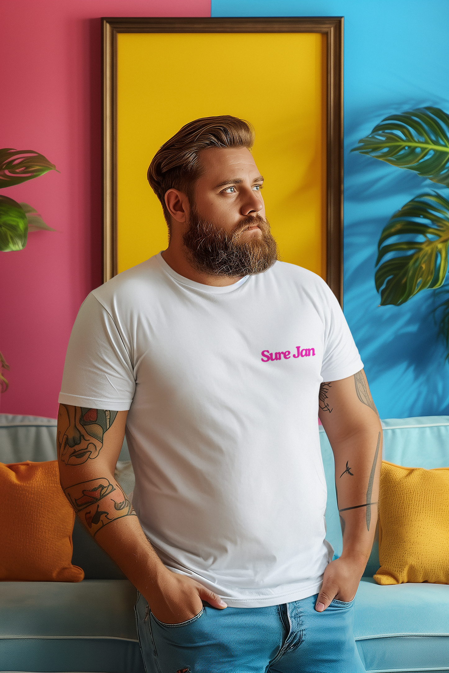 “Sure Jan” T-Shirt – Funny Gay Bear Shirt, LGBT Sass Tee, Meme Pride Apparel (S–6XL)
