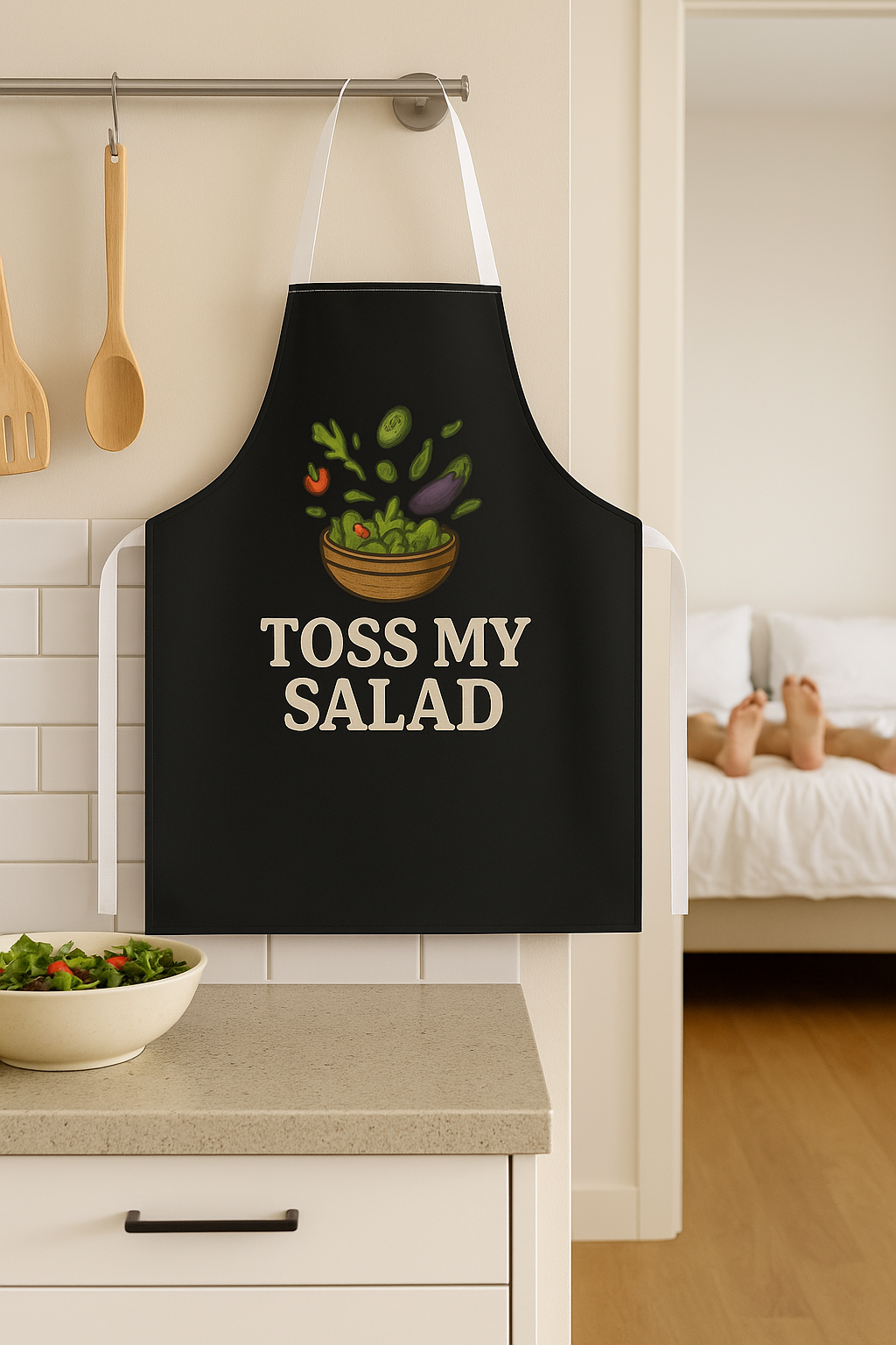 Toss My Salad Apron – Funny Bear Gay Kitchen BBQ Cooking Gift