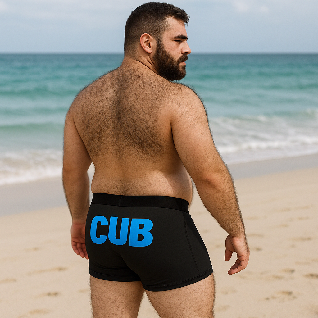 CUB Men’s Boxer Briefs – Bold Blue Statement Bearwear
