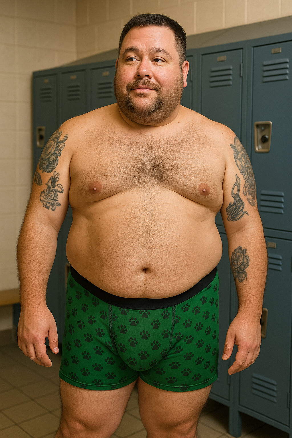 Green & Bear Paw Print Boxer Briefs – Bold & Comfortable Men’s Underwear
