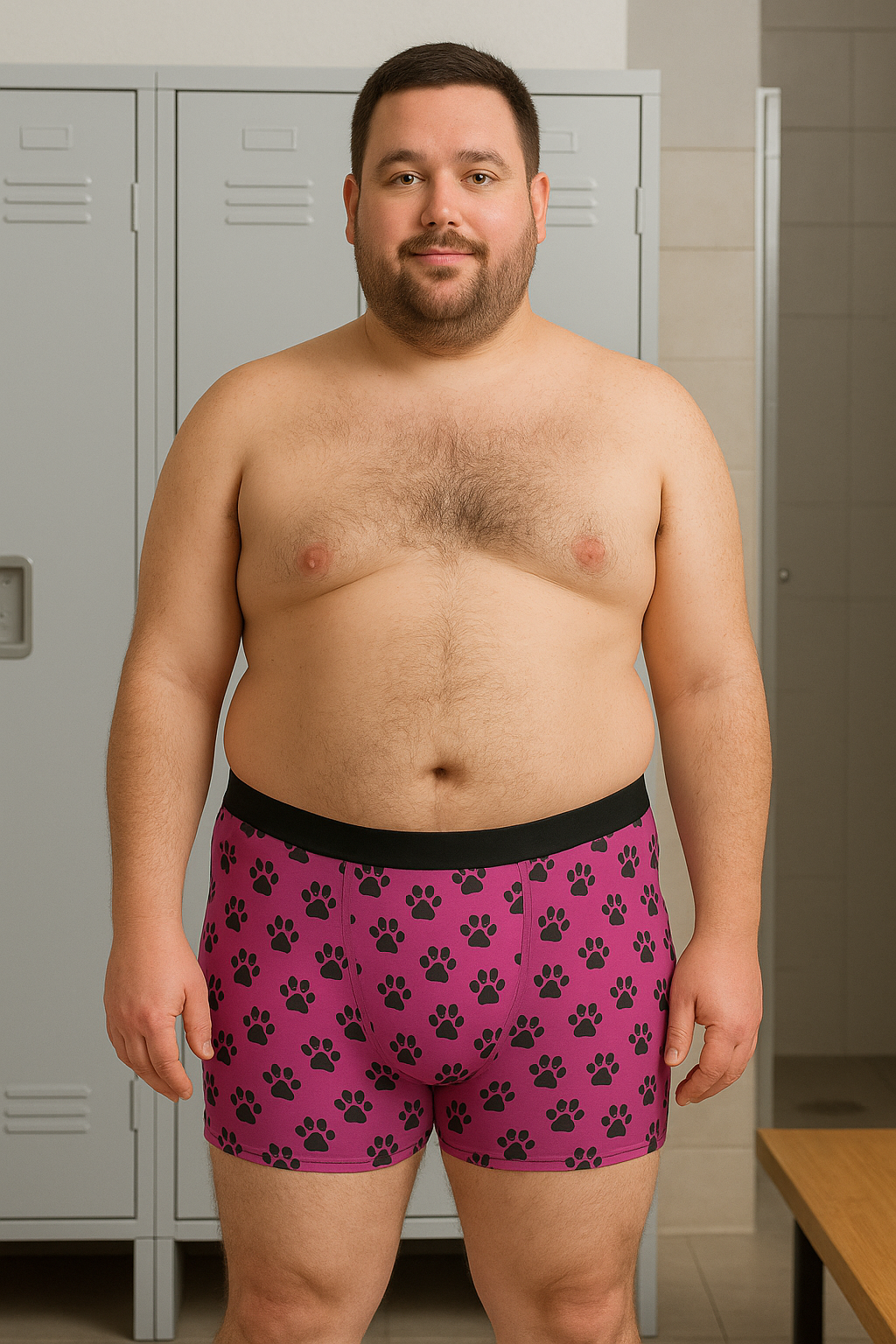 Pink & Bear Paw Print Boxer Briefs – Bold & Comfortable Men’s Underwear