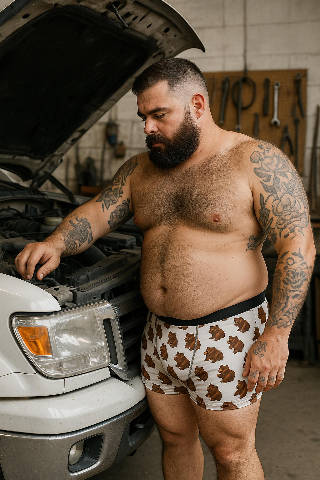 Playful Bear Pattern Boxer Briefs