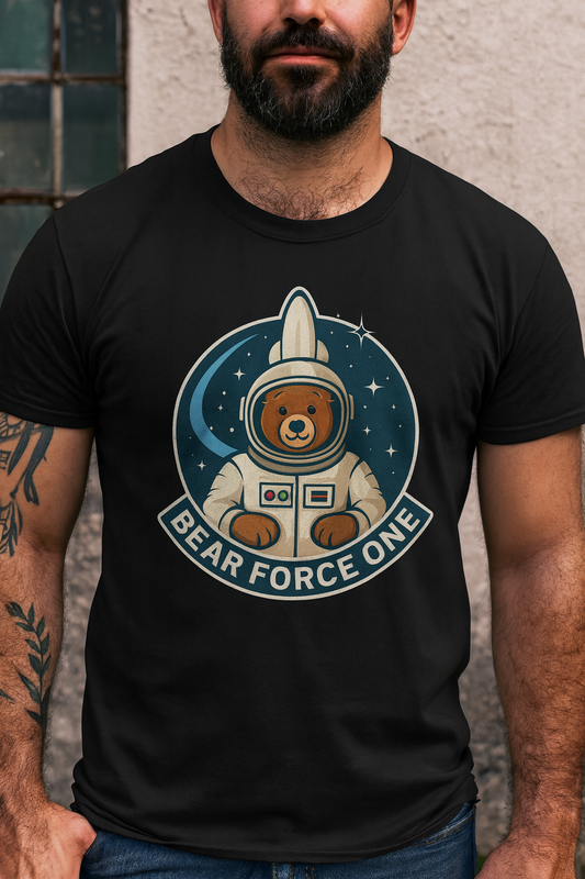 Bear Force One Astronaut Bear Futuristic T-Shirt