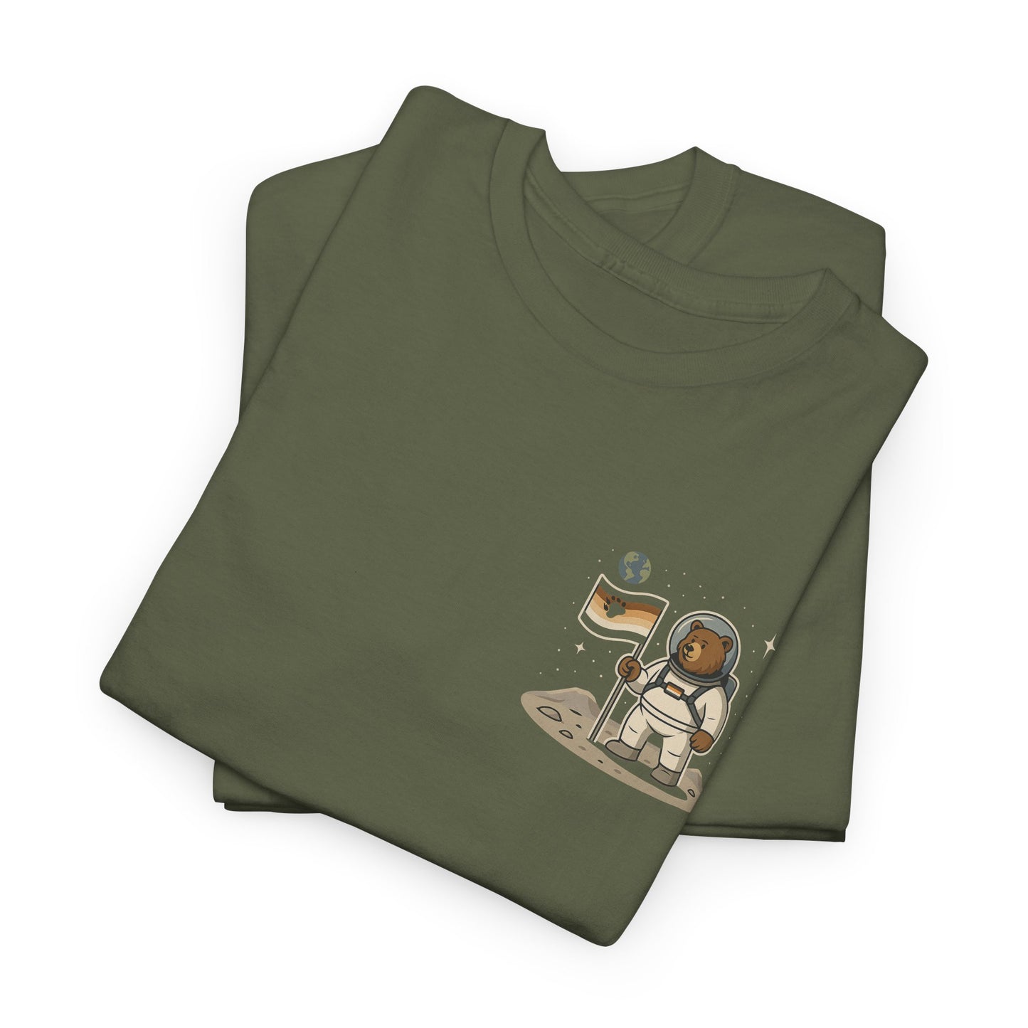 Retro Space Bear on the Moon Tee