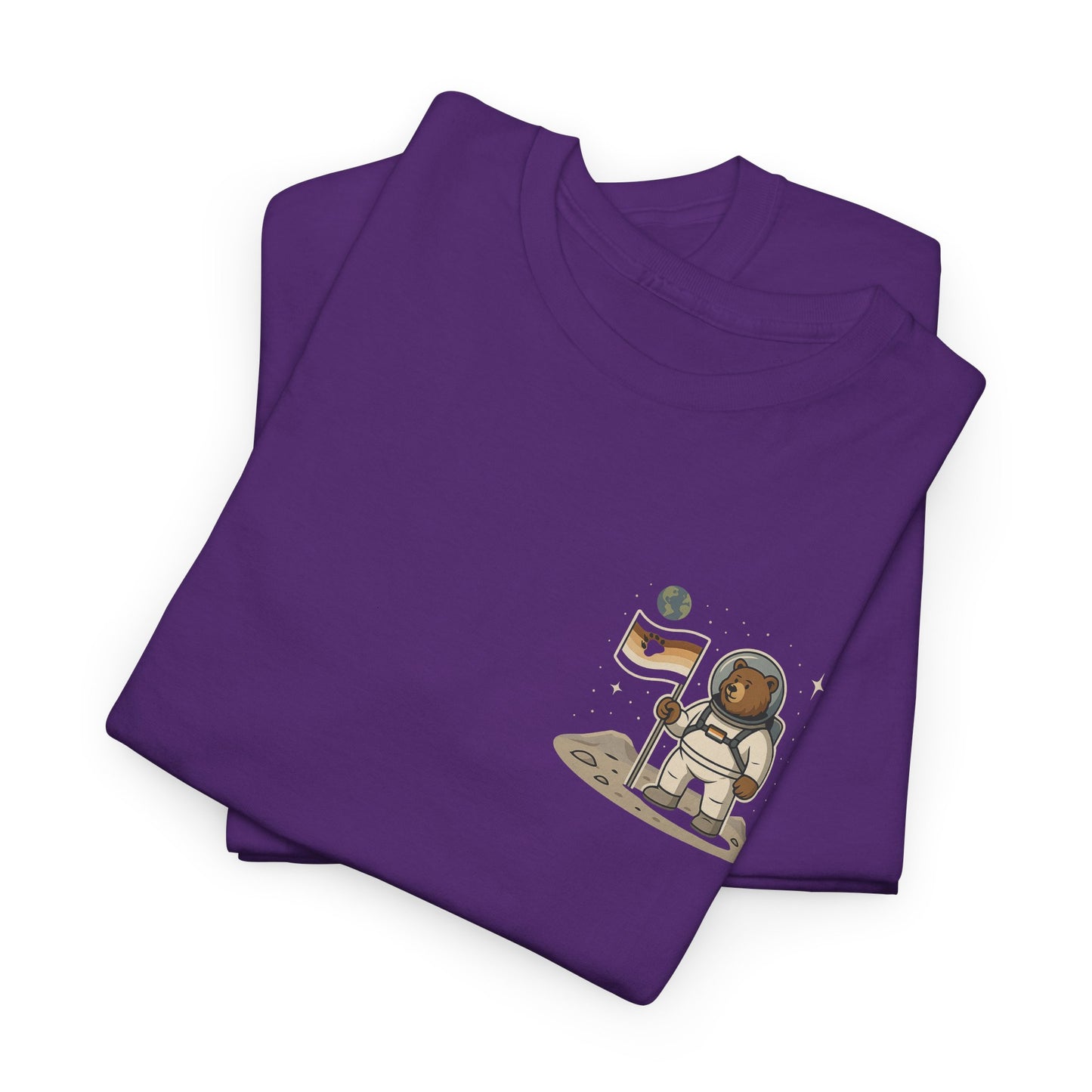 Retro Space Bear on the Moon Tee