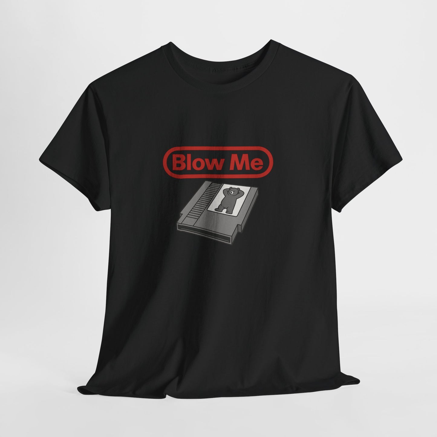 Blow Me Retro Gaming T-Shirt | Funny Vintage NES Cartridge Tee for Bears & Gamers