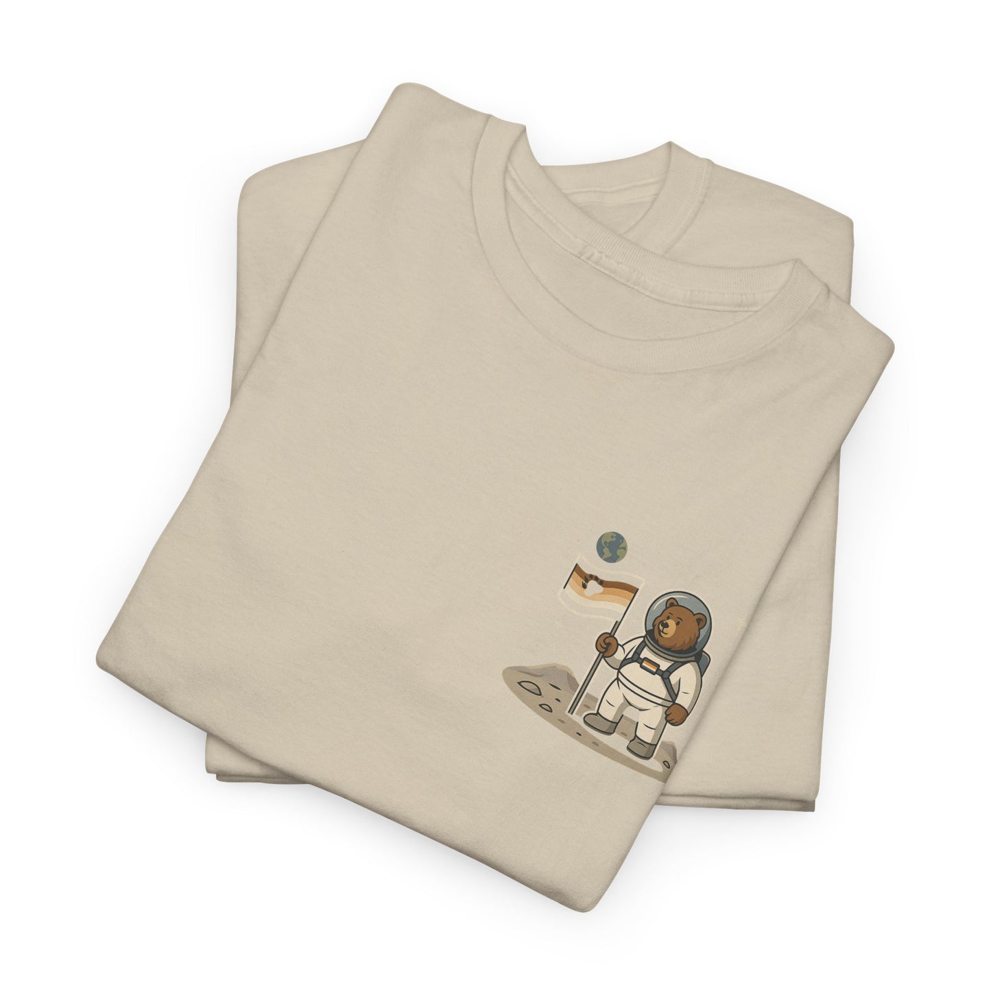 Retro Space Bear on the Moon Tee
