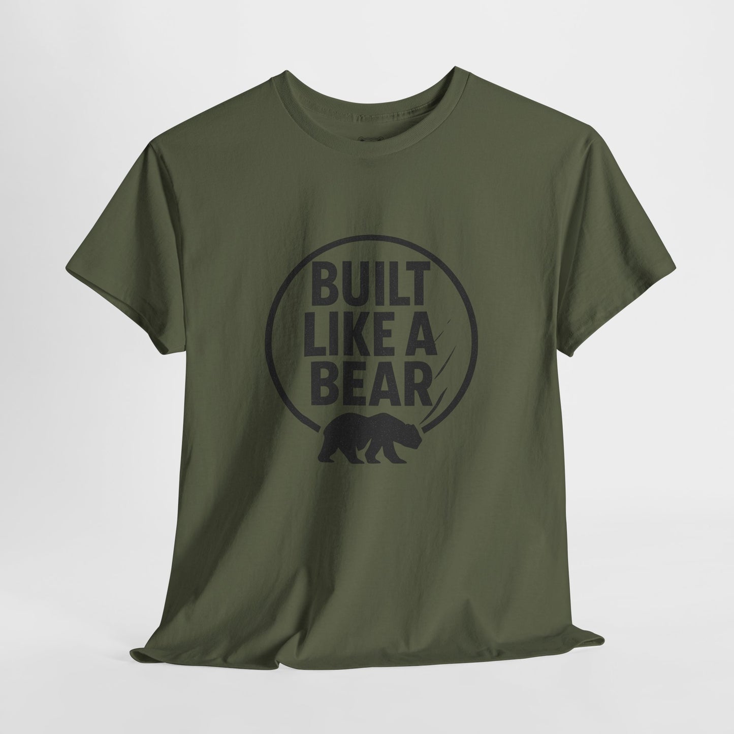 Built Like a Bear Unisex Heavy Cotton Tee - Casual Wear, Fitness Gift, Outdoor Apparel, Day-to-Day Comfort, Strong Style