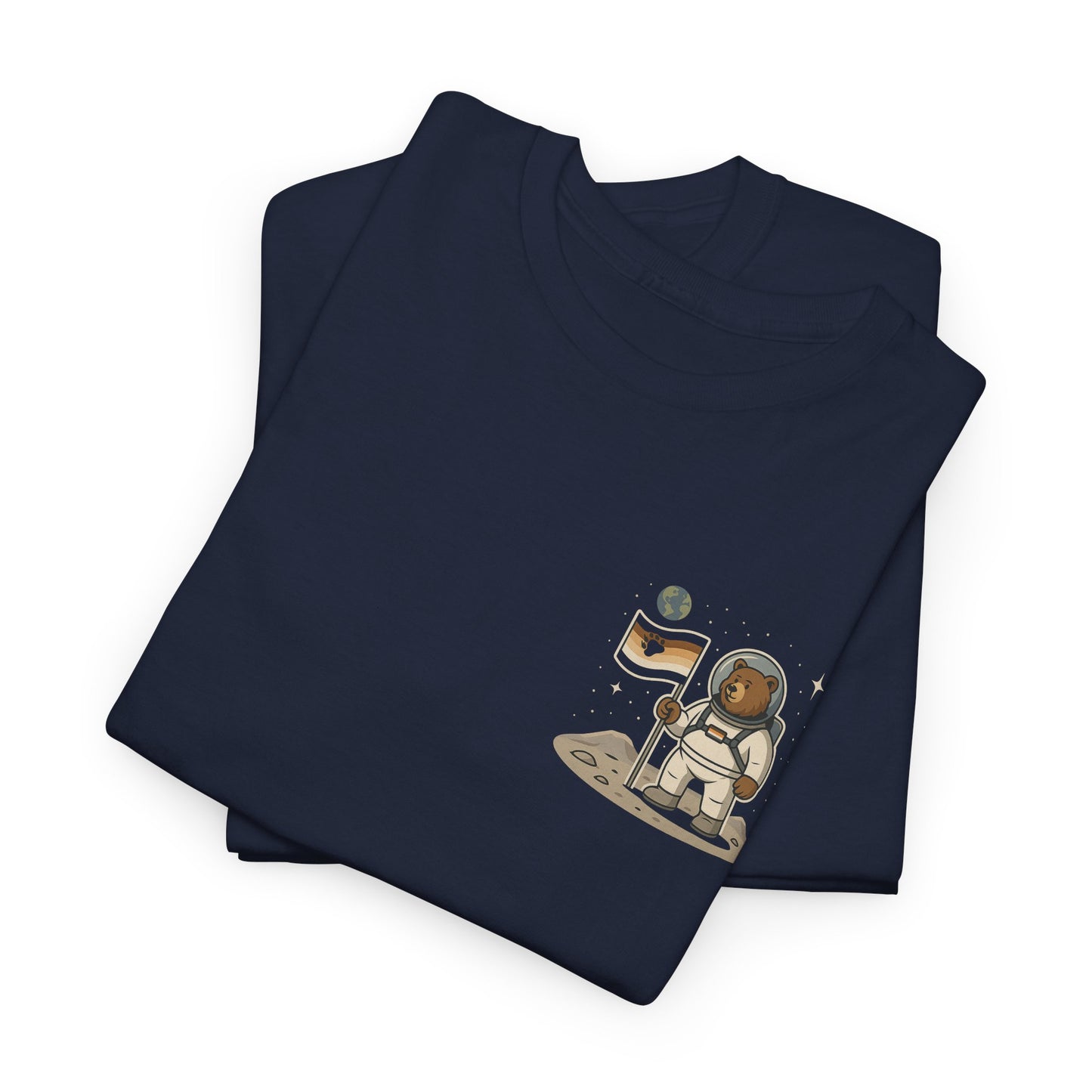 Retro Space Bear on the Moon Tee