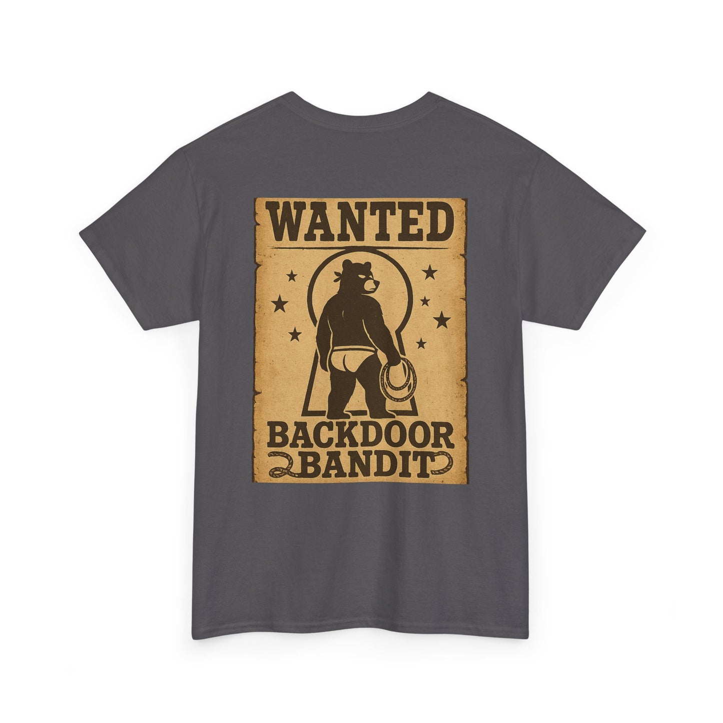 Wanted Backdoor Bandit Tee, Funny Unisex T-Shirt, Vintage Style Graphic Tee, Casual Everyday Wear, Gift for Him/Her