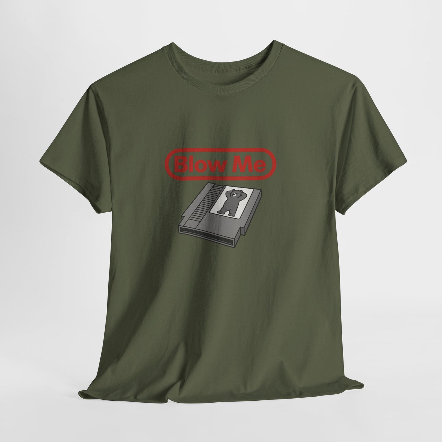 Blow Me Retro Gaming T-Shirt | Funny Vintage NES Cartridge Tee for Bears & Gamers