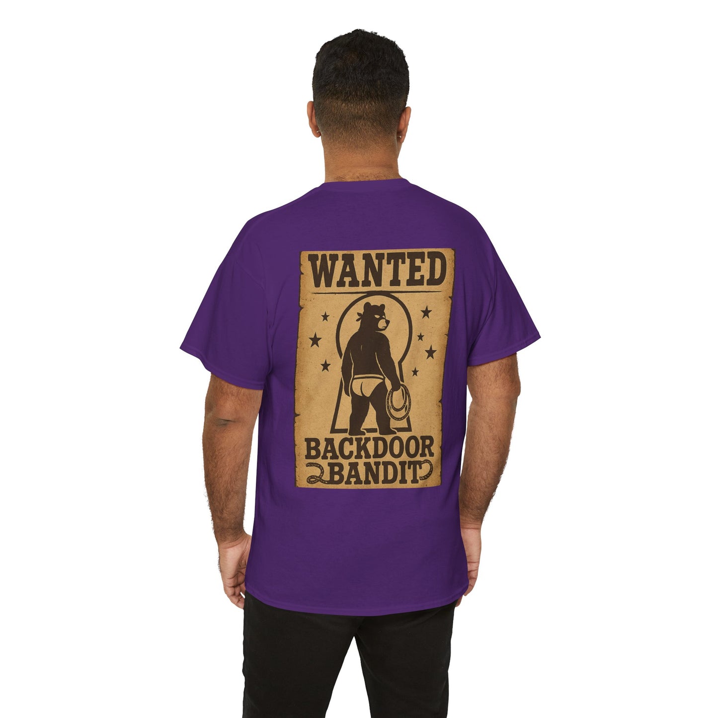 Wanted Backdoor Bandit Tee, Funny Unisex T-Shirt, Vintage Style Graphic Tee, Casual Everyday Wear, Gift for Him/Her