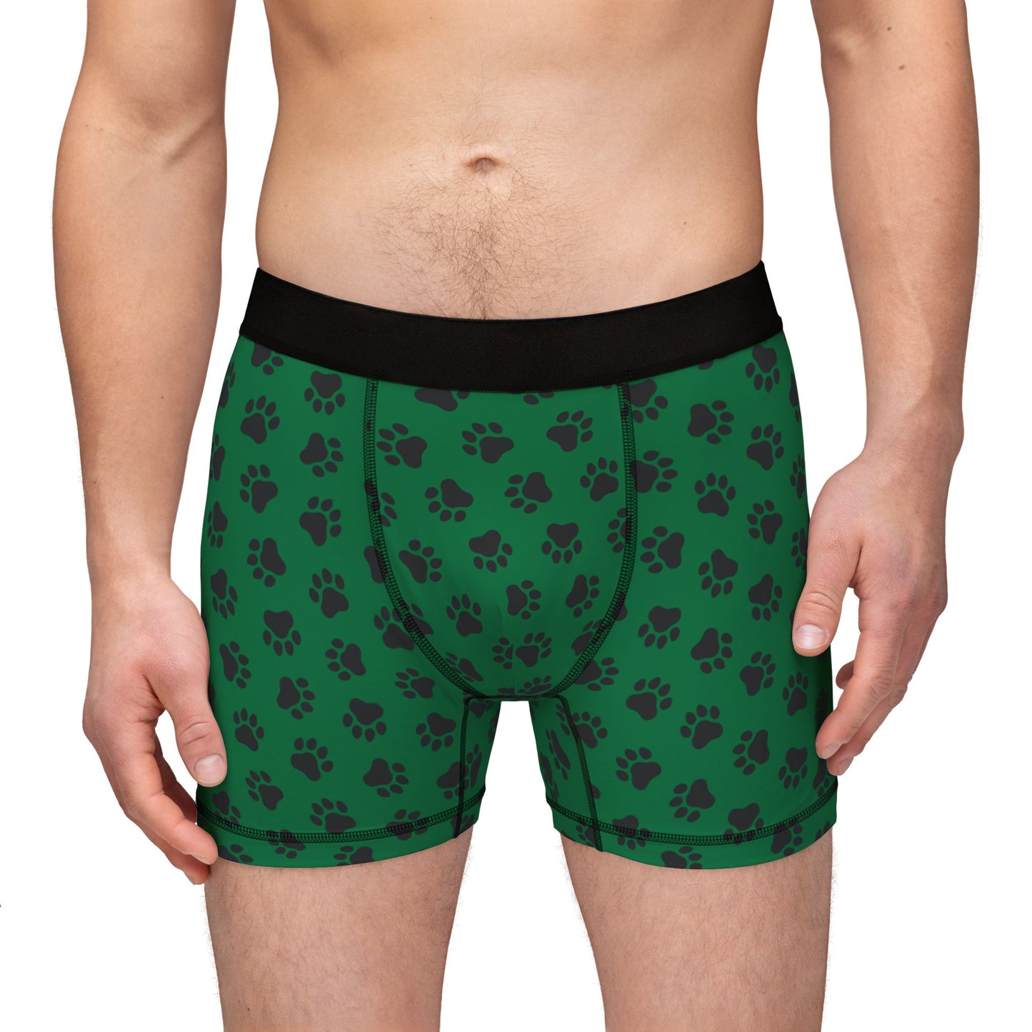 Green & Bear Paw Print Boxer Briefs – Bold & Comfortable Men’s Underwear