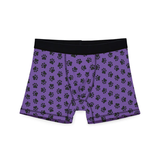 Purple & Bear Paw Print Boxer Briefs – Bold & Comfortable Men’s Underwear