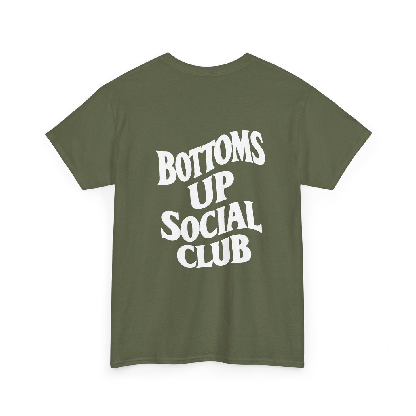 Bottoms Up Social Club T-Shirt – Funny Queer Streetwear, LGBTQ+ Pride Tee, Bear & Daddy Shirt, Gay Club Graphic Tee