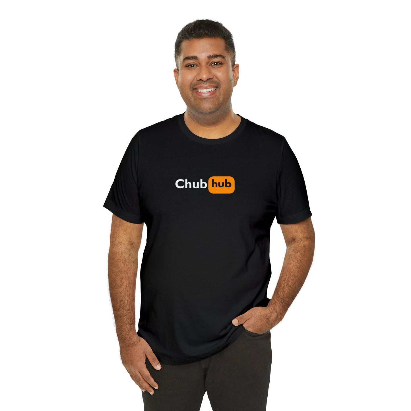 Chub Hub Gay Bear Tee. XXX Rated Porn Shirt. Great Big and Tall shirt for Porn Hub Parody.