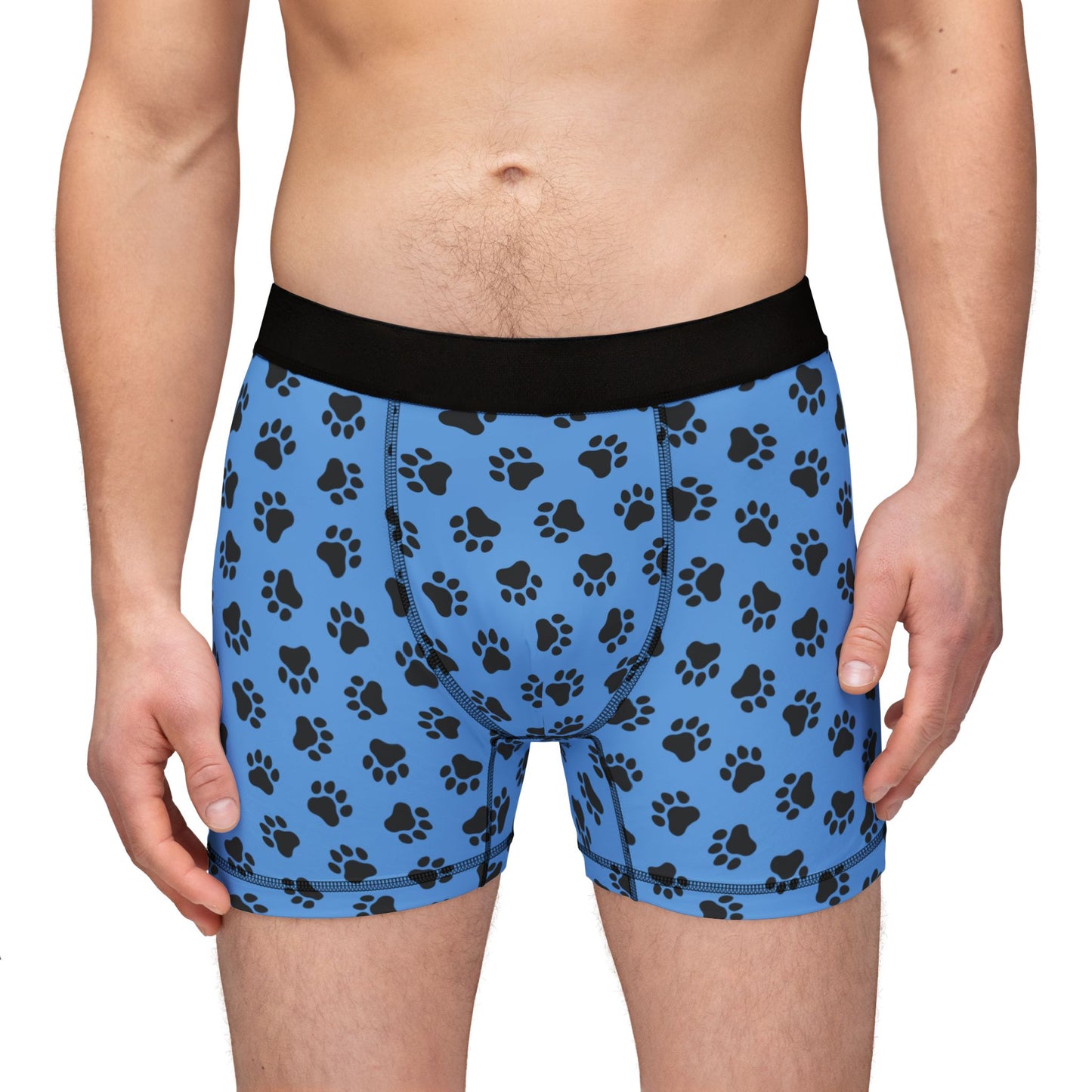 Blue & Bear Paw Print Boxer Briefs – Bold & Comfortable Men’s Underwear