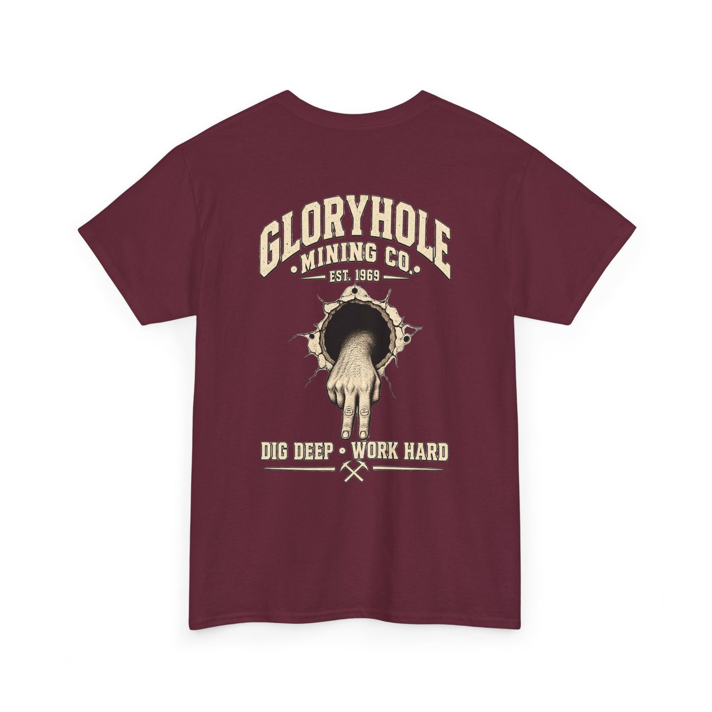Gloryhole Mining Co. – Dig Deep, Work Hard | Vintage Bear T-Shirt