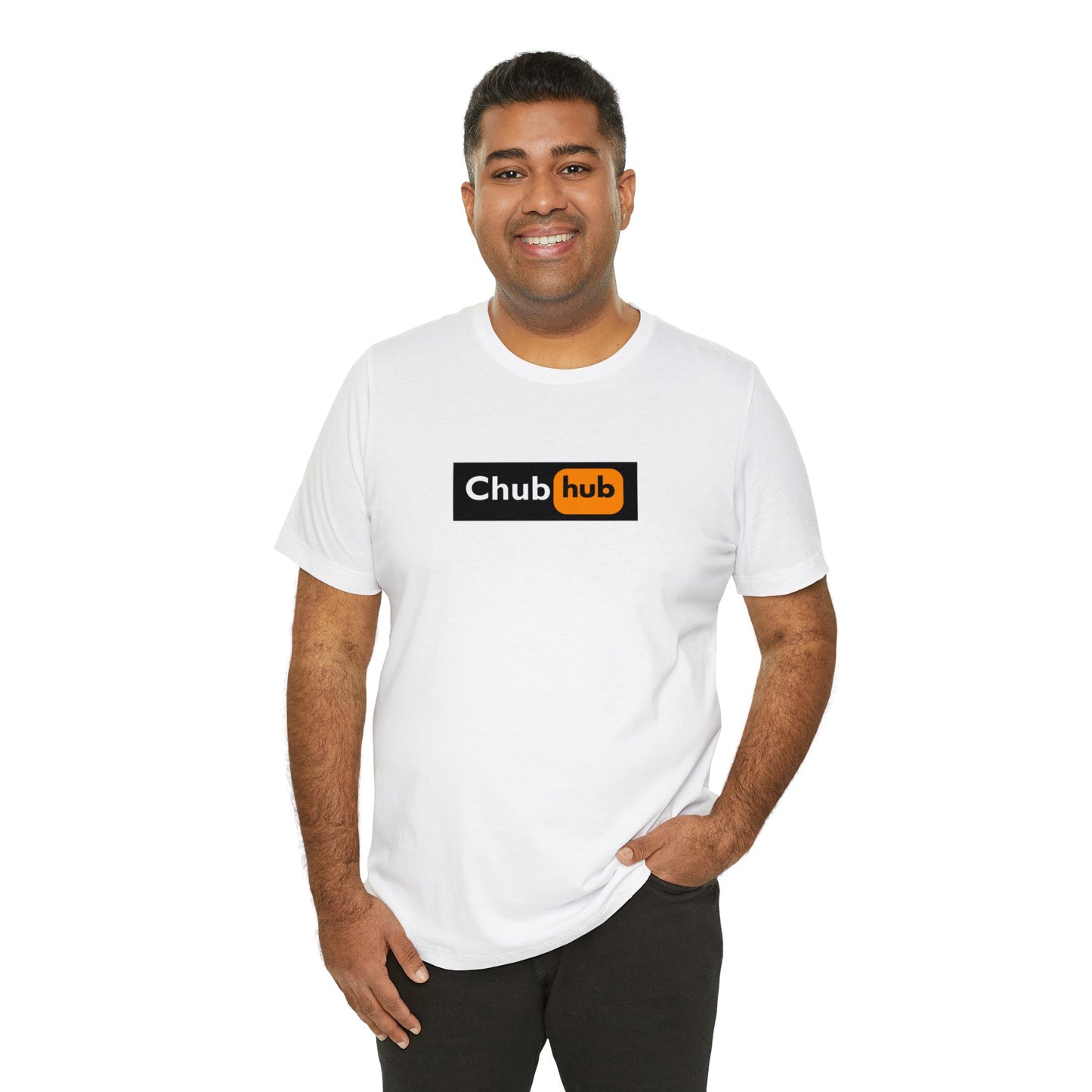 Chub Hub Gay Bear Tee. XXX Rated Porn Shirt. Great Big and Tall shirt for Porn Hub Parody.