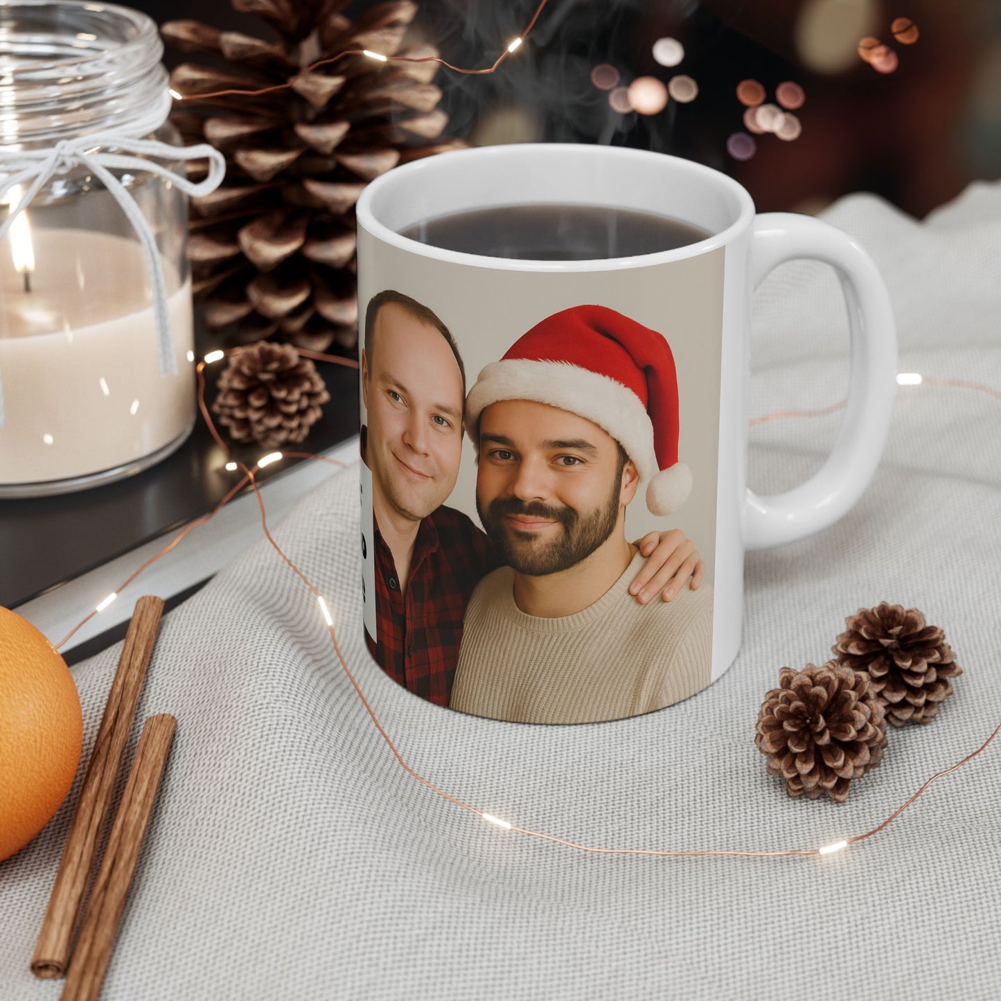 Personalized Photo Christmas Mug (11oz/15oz) — Custom Holiday Photo Gift