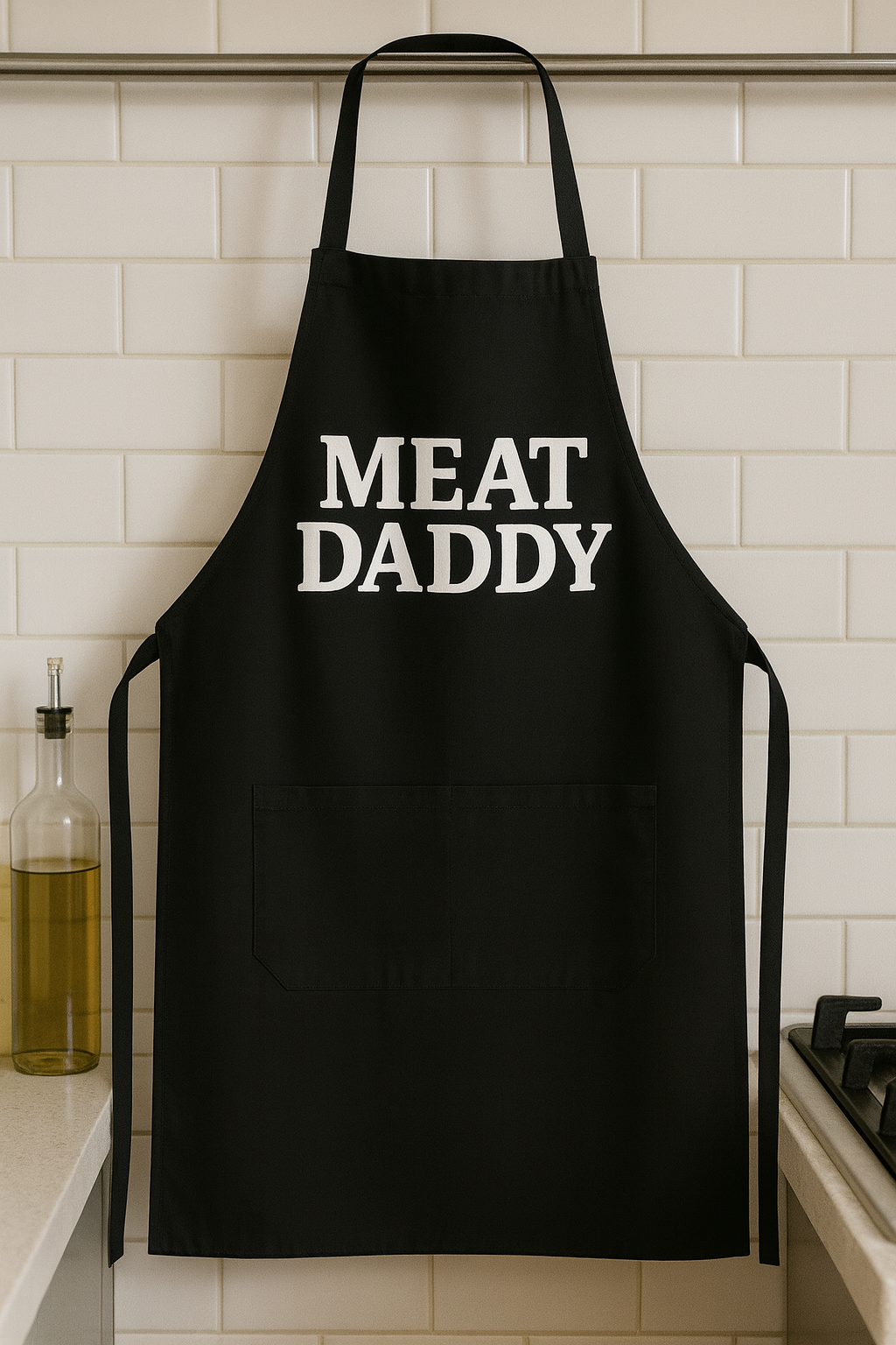 Meat Daddy Apron – Funny Gay Bear BBQ Apron, Chubby Daddy Cooking Gift, Pride Kitchen Grilling Gear