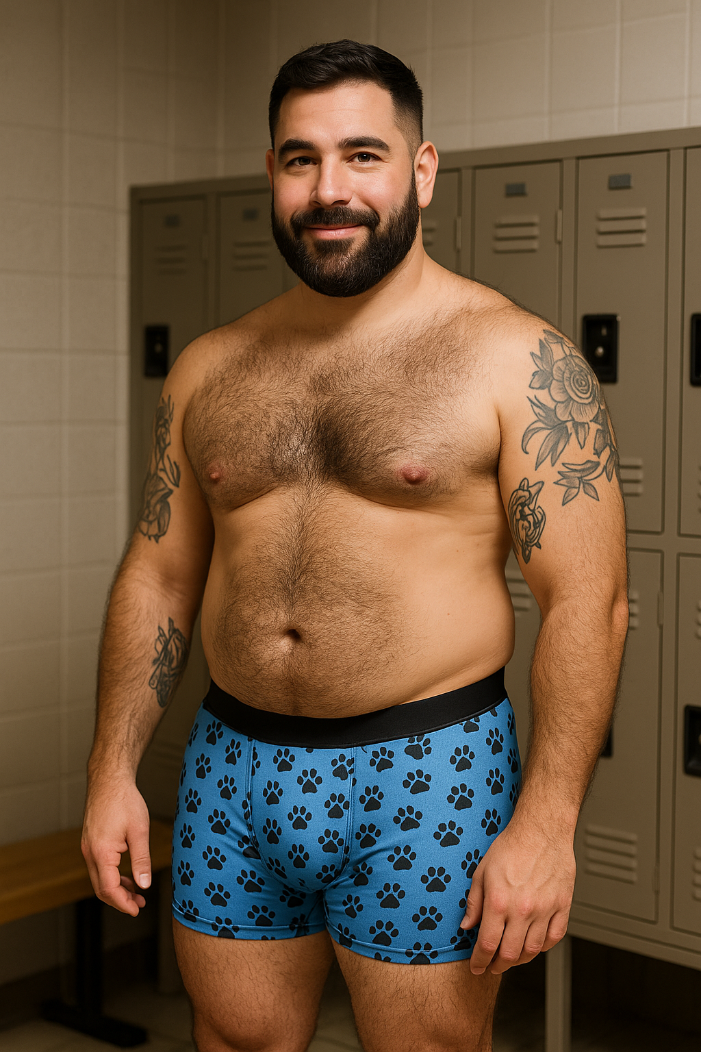 Blue & Bear Paw Print Boxer Briefs – Bold & Comfortable Men’s Underwear